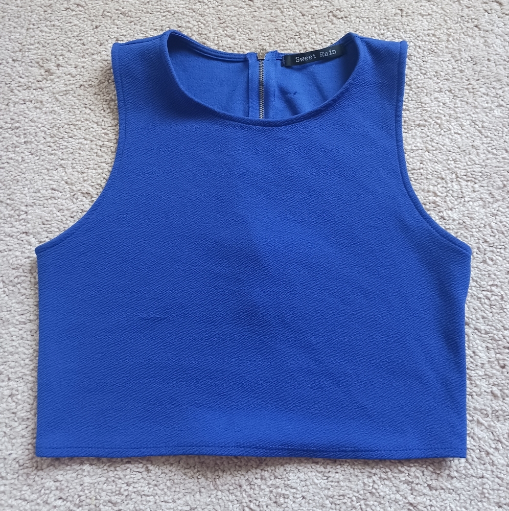 Sweet Rain Women's Blue Crop Top